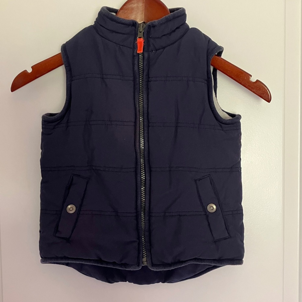 Carters Toddler Navy Blue Puffer Vest Fleece Lined Size 5T CXP-200-CG10